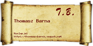Thomasz Barna névjegykártya